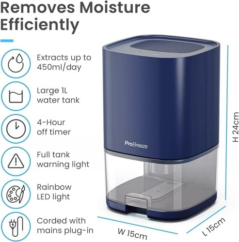 Pro breeze 1000ml dehumidifier - pro,